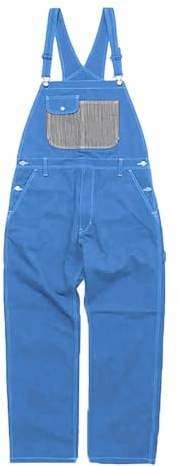 2026 - Peto vaquero para hombre, ajuste relajado, ropa de trabajo con tirantes ajustables, prácticos bolsillos para herramientas, monos para hombre cálidos, azul, 5XL