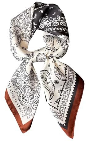 BEILATE Damen Seide Schal Halstuch Seidenschal Seidentuch Scarf Taschentuch Handgelenk Accessoires Stirnband Haarband