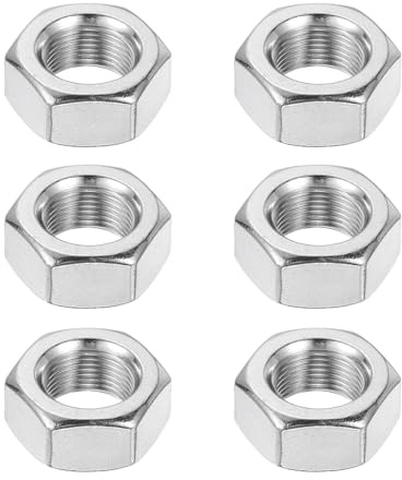 sourcing map M14 x 1 mm Sechskantmuttern, 6 Stück, 304 Edelstahl, metrisches Feingewinde, Sechskant-Sicherungsmuttern, Befestigungen, 22 mm Breite, 11 mm Höhe, für Maschinen, Automobil, Industrie