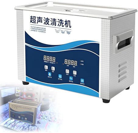 EpyGnom Stainless Steel Ultrasonic Cleaning Machine Professional Ultrasonic Parts Cleaner Digital Ultrasonic Cleaner with Heater Timer Degassing for Retainer Glasses Jewelry Lab Tool 304-4.5L