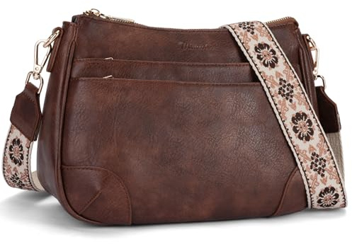 VIMUTI Umhängetasche Damen Handtasche Mittelgroß Veganes Leder Crossbody Bag Damen mit Vielen Fächern Leicht Tasche Damenhandtasche mit Verstellbar Breitem Schultergurt