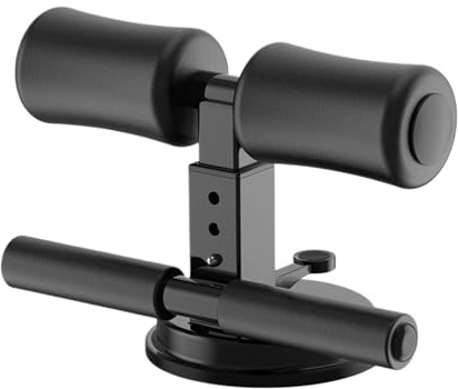 Barra de entrenamiento abdominal ajustable, portátil, con ventosa fuerte, color negro, para abdominales