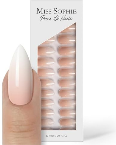 Original Miss Sophie Press On Nails | 32 Stück | Nude Babyboomer | Medium Almond | Für Fingernägel