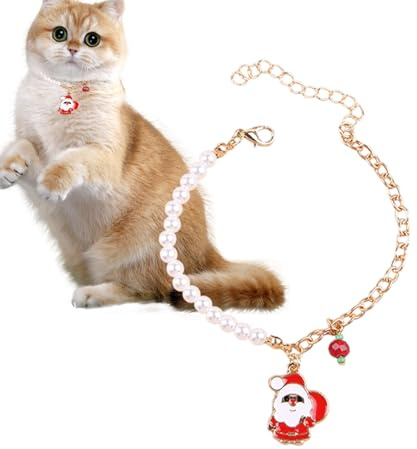 Bohany Cat Collar | Adjustable Jewelry Costume Accessories,Cat Collar Pearl Necklace | for Puppies Decoration Wedding Party Birthday Photography Christmas