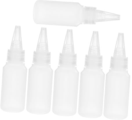 SAFIGLE 6pezzi Fiale Comprimibili Tappo Mini Fiale di Plastica Vuote con Applicatore per Vernice Comprimibili per Liquidi di Plastica per Lavori Artigianali per Lozioni