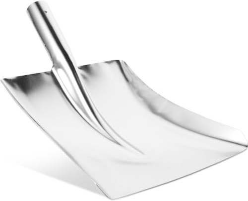 OSALADI Pala da Neve in Acciaio Resistente Paletta Quadrata in Metallo per Pulizia Casa e Raccolta Rifiuti Pala Versatile per Esterno e Campeggio Invernale