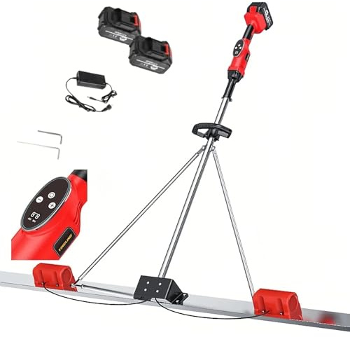 Electric Concrete Finishing Tool - Cordless Vibratory Concrete Scarifier Kit with 150/180/200CM Stainless Steel Board & 2 Rechargeable 7500mA Batteries (59in) for Smooth Surfaces