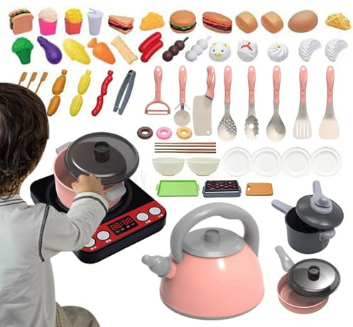 Set Di Giocattoli Da Cucina Per Bambini, Design Sicuro, 24 * 14 * 20 Cm, 71 Pezzi Finta Pentole Da Cucina, Utensili Per Giochi Di Ruolo Da Chef, Utensili Da Cucinas Realistici, Per Ragazze E Ragazzi