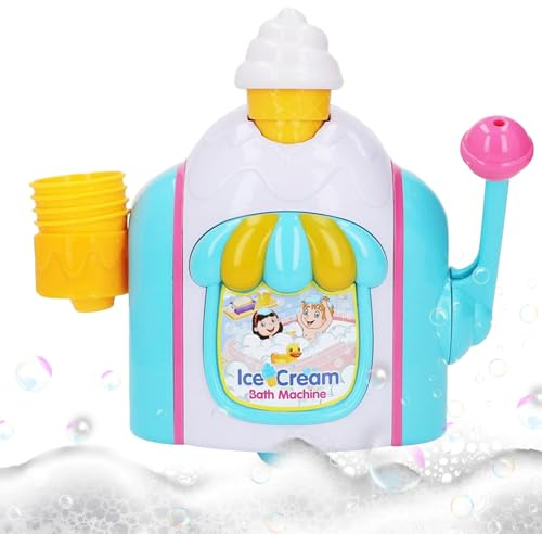 Badewannen Seifenblasenmaschine - Kinder Eiscreme Schaummaschine | Bubble Blower Spielzeug Badewanne | Ideal Für Geburtstag Weihnachten Babyparty Badezimmer Spaß Spielset Badespielzeug