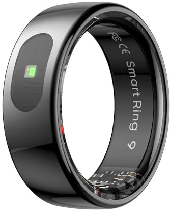 Appdo Volovivo Smart Ring, Anello Intelligente con Monitoraggio Salute 24 Ore su 24, Impermeabile IP68, Autonomia della Batteria a Lunga Durata (Nero, 11)