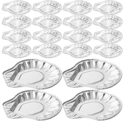 BESTOYARD Gusci di Alluminio in Foglio di Alluminio USA e Getta 100 Pezzi Teglie Monouso Resistenti per Ostriche e Capesante per Cottura al Forno e Barbecue