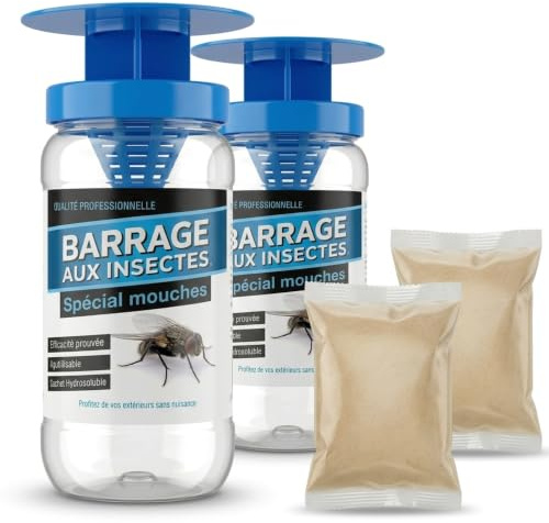 Piège à Mouche Extérieur avec Super Attractif - Appât de Qualité Professionnelle - Bouteille Piège Anti Mouche avec Entonnoir Réutilisable - Pour Jardin et Terrasse
