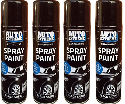 Black Satin Spray Paint Auto Car Bike All Purpose DIY Interior Exterior 250ml (4)
