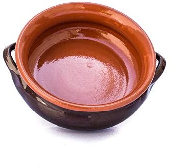Set 3 Terrine in Terracotta Tegami Senza Coperchio Brunella Zuppiere con manici Colì Maioliche e Terrecotte dal 1650 Marrone 17x17x6 cm