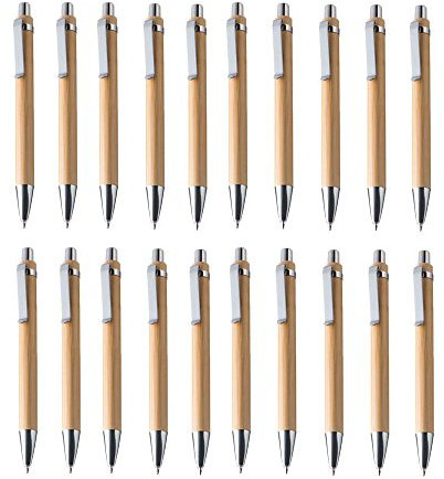 Kugelschreiber Sets versch. Mengen Bambus Holz Schreibgerät von notrash2003® (20er Set)