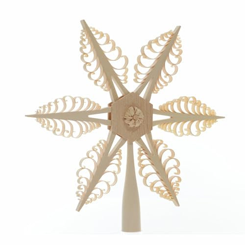 Rudolphs Schatzkiste Baumschmuck Christbaumspitze Mittig 1Rosette (Beidseitig) BxHxT=24x24x4cm NEU Weihnachten Christbaum Baum Spitze Holzschmuck Holz Seiffen Erzgebirge Dekoration