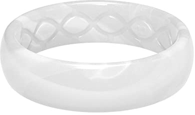 Groove Life Metallic Thin Pearl Ring - Breathable Silicone Wedding Rings for Women, Lifetime Coverage, Unique Design, Comfort Fit Ring - Size 6