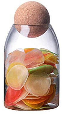 UPKOCH Barattolo in trasparente borosilicato per alimenti, ermetico, con tappo in sughero, per spezie, zucchero, caffè, biscotti, caramelle, 800 ml