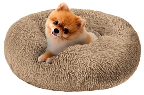 Mirkoo Calming Dog Bed, ultra soft & Warm and Comfortable Round Bed, Self-Warming and Washable