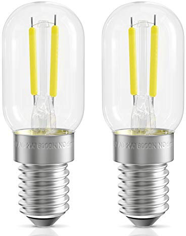 QNINE Fridge Light Bulbs, 2W Equivalent to 15W, 200lm, Cool White 6000K, E14 LED Light Bulb for Freezer/Microwave/Cooker Hood, Non dimmable, 2 Pack