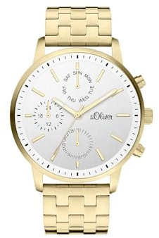 s.Oliver Damen Analog Quarz Uhr mit Edelstahl Armband SO-4322-MM