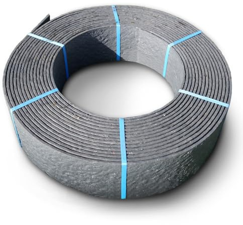 TeichVision Stabile Rasenkante Beetumrandung Beeteinfassung Mähkante Profilkante - stabile Ausführung Stärke = 7 mm (14 cm hoch x 10 m lang grau)