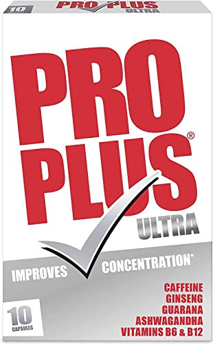 Pro Plus Focus 10 Capsules - Caffeine - Ginseng - Guarana - Zinc - Vitamins B6 & B12