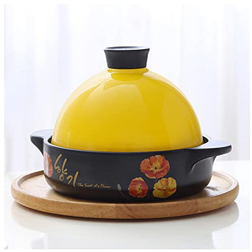 AIZYR Pot en Argile Marocain À Tajine - Mijoteuse pour Cuisiner des Aliments Sains, Marmite À Tajine avec Couvercle en Céramique pour La Cuisine À Domicile