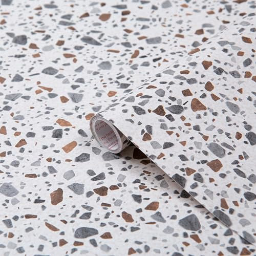 d-c-fix vinyl wrap Terrazzo stone effect 67,5 cm x 2 m - sticky back plastic roll for furniture, kitchen & cupboards - contact paper sticker self adhesive film