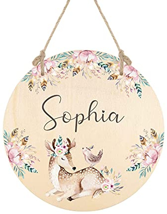 Manufaktur Liebevoll Personalisiertes Namensschild für Mädchen aus Holz - Geschenk für viele Anlässe