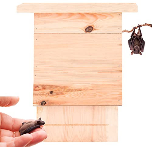 BigDean Großer Fledermauskasten aus Massivholz - Fledermaus Nistkasten - Handmade in Europe - Fledermaushaus fertig montiert