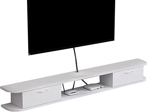 KAXGU An Der Wand Befestigtes Fernsehgerät, Schwimmender Fernsehständer, An Der Wand Befestigtes Entertainment-Center-Medienkonsolen-Komponentenregal, Schwimmende Medienregale Unter Dem Fernseher/120C