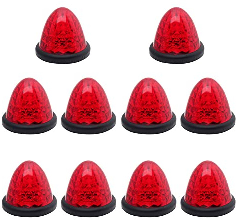 Asudaro Feux De Position Latéraux, 10PCS Feux Latéraux De Camion Feu De Gabarit LED LED Ronde étanche Pour Lampe Avant, Arrière, De Côté, Feu De Position De Voiture Ou Camion, 12-24V,5W