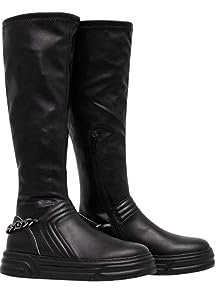 Liu Jo Stivaletti Donna Modello Cleo 19 con Tomaia in Tessuto pregiato, Catena sul Retro, Colore Black Nero Black