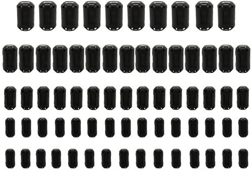 70 Stück Ferrite Clip-on Ferrit Ring Kern RFI EMI Rauschunterdrücker Kabel Clip für 3.5mm 5mm 7mm 9mm 13mm Innendurchmesser Tvs,Radio,Audio Equipment Rauschunterdrücker Video Kabel Stromkabel