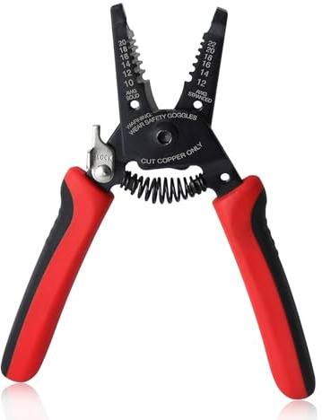 GOLD DEER Wire Stripping Tool for 10-22 AWG Professional Wire Stripper and Cutter with Safety Lock Precision Wire Strippers Multifunction Wire Pliers Electrical Tools with Lock Spring Loaded