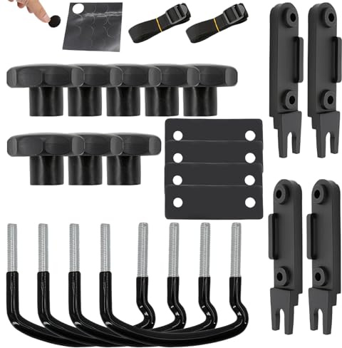 Supporto per box da tetto a U, 4 set di supporti, 85 mm, con 8 dadi di sicurezza e 2 bende rotonde