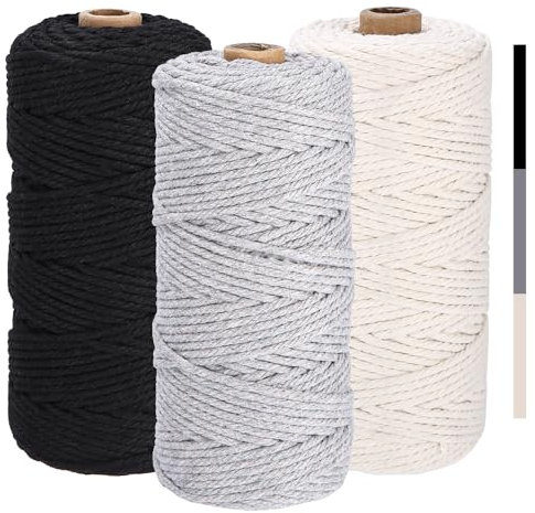 Macrame 3mm Natural Soft Cord 100m - DIY Craft String for Boho Decorations and Gift Wrapping