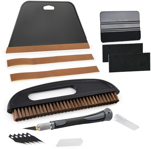 EHDIS 7-teilig Tapezierwerkzeug, inklusive Tapezierbürste, Rakel Tapezieren, Filzrakel, Schneidwerkzeug, Tapezierset, für Klebekontakt, Tapeten, Fensterfolie, Vinyl