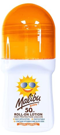 Malibu Sun Kids SPF 50 Lotion Roll On, High Protection, Water Resistant, 50ml