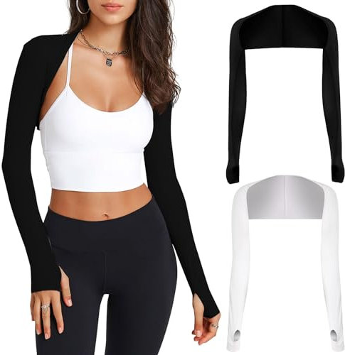 Mayoii Sleeves Arm Cover Women 2-Pack UV Protection Clothing Women Cooling Shawl Arm Sleeves with Finger Holes for Golf Riding, and Driving - Stay Stylish and Safe