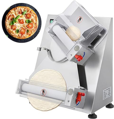 Dfdieratve Rodillo Laminador de Masa de Pizza Comercial de 4 a 12 Pulgadas, MáQuina para Hacer Prensas de ReposteríA Comerciales de 370 W, Equipo AutomáTico para Hacer Prensas de Pizza