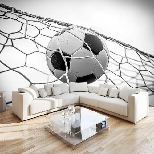 Fototapete Fußball Schwarz Und Weiß Tapete Wandtapete Wanddeko Design 250x175 cm Mustertapete Wand Dekoration Wohnzimmer Schlafzimmer Büro Flur