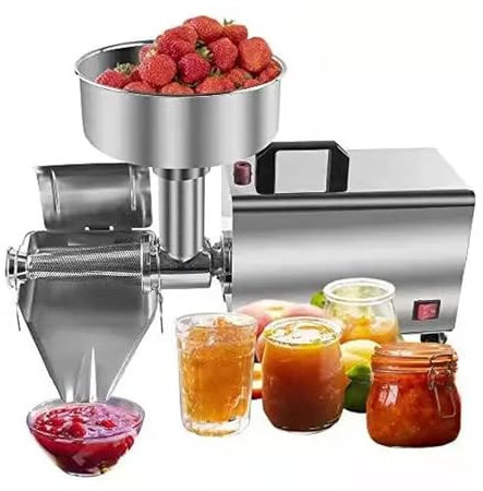 BDJSN Colino per Alimenti Commerciale in Acciaio Inossidabile da 450 W, Spremifrutta Elettrico con Filtro, Macchina per Salse da 150 kg/h per Pomodoro, Fragola, Mirtillo, Arancia, Kiwi