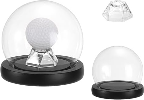 TOLIDA Golfball-Vitrine, staubdichtes Golfballtänder mit Glaskuppel,Transparentes Golfball-Präsentationsständer für Golfball als Souvenir, Geschenk