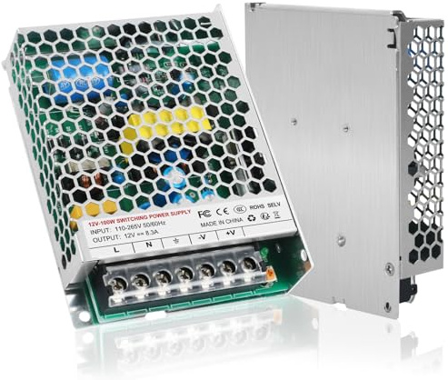trasformatore 220v 12v 100W, Alimentatore 12V 8.3A 100W, Trasformatore a Bassa Tensione, Convertitore di Potenza Industriale, Da 110V/220V AC a DC 12 Volt 8.3 Amp LED Driver, per luci led, fai da te