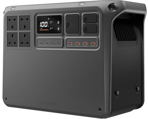DJI Power 2000 Portable Power Station, 2048Wh LFP Battery, Compact Size, 3000W Stable Output, 0-80% Recharge in 45 Mins, Electric Generator for Home, Camping & RVs, Off-Grid