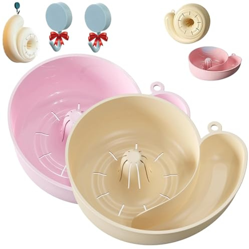 2PCS Schnecken Salatschleuder, Salatschleuder Gemüse und Obstwascher, Obstsieb, Spülsieb Mit Wasserrotations-System für Früchte, Multifunktions-Sieb Ablaufkorb Für Küche, Picknick, Camping, Zuhause