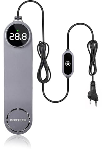 boxtech 200W Aquariums Chauffage, Aquariums Submersibles Chauffage réglable avec Protection Contre la surchauffe avec Thermostat et écran LED pour Le réglage de la température(200W)