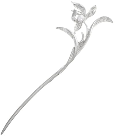 PACKOVE Horquilla Cabello de Metal Diseño Vintage de Flor de Ciruelo, Color Plata, Portátil y Versátil para Uso Diario y Ocasiones Obsequios